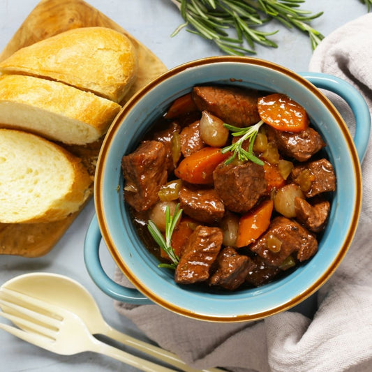 High-Vibe Health Recipe: Beef, Mushroom, Ale Bone Broth Stew.