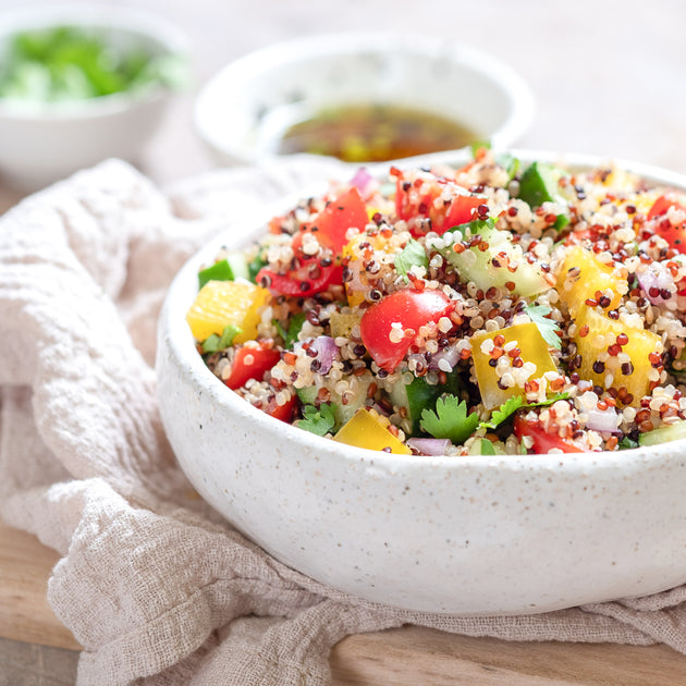 Bone Broth Infused Greek Quinoa Salad HighVibe Health